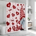 thumbnail image 5 of Pink Valentines Gnomes Shower Curtain Set - Extra Long 72" x 96" Washable Bathtub Curtain with 12 Hooks, Love Heart Red Waterproof Fabric Stall Shower Curtains for Bathroom/Bathtub Décor, 5 of 6