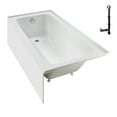 thumbnail image 5 of Streamline NAL-5640-CH 60 in. x 30 in. Acrylic Left-Hand Drain Alcove Bathtub in Glossy White With External Drain in Polished Chrome, 5 of 10