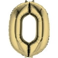 thumbnail image 2 of 34 inch Number 0 - Anagram - White Gold Foil Mylar Balloon - Party Supplies Decorations, 2 of 2