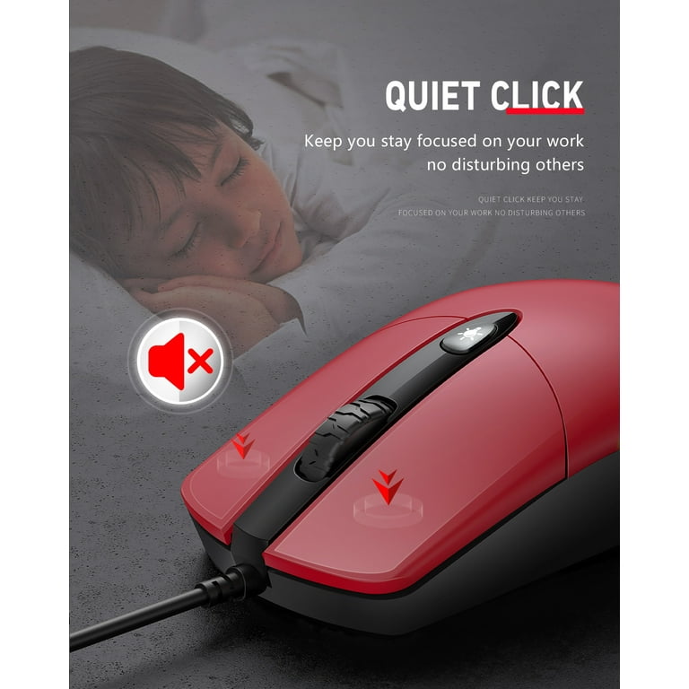 Vive Comb USB Wired Mouse,RGB Optical Silent Computer