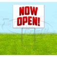thumbnail image 1 of Now Open Red Metallic (18" x 24") Yard Sign, Includes Metal Step Stake, 1 of 6