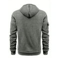 thumbnail image 4 of Cargo Tactical Hoodies for Men Quarter Zip Pullover Workout Sweatshirt Outdoor Sports Casual Gray M, 4 of 4