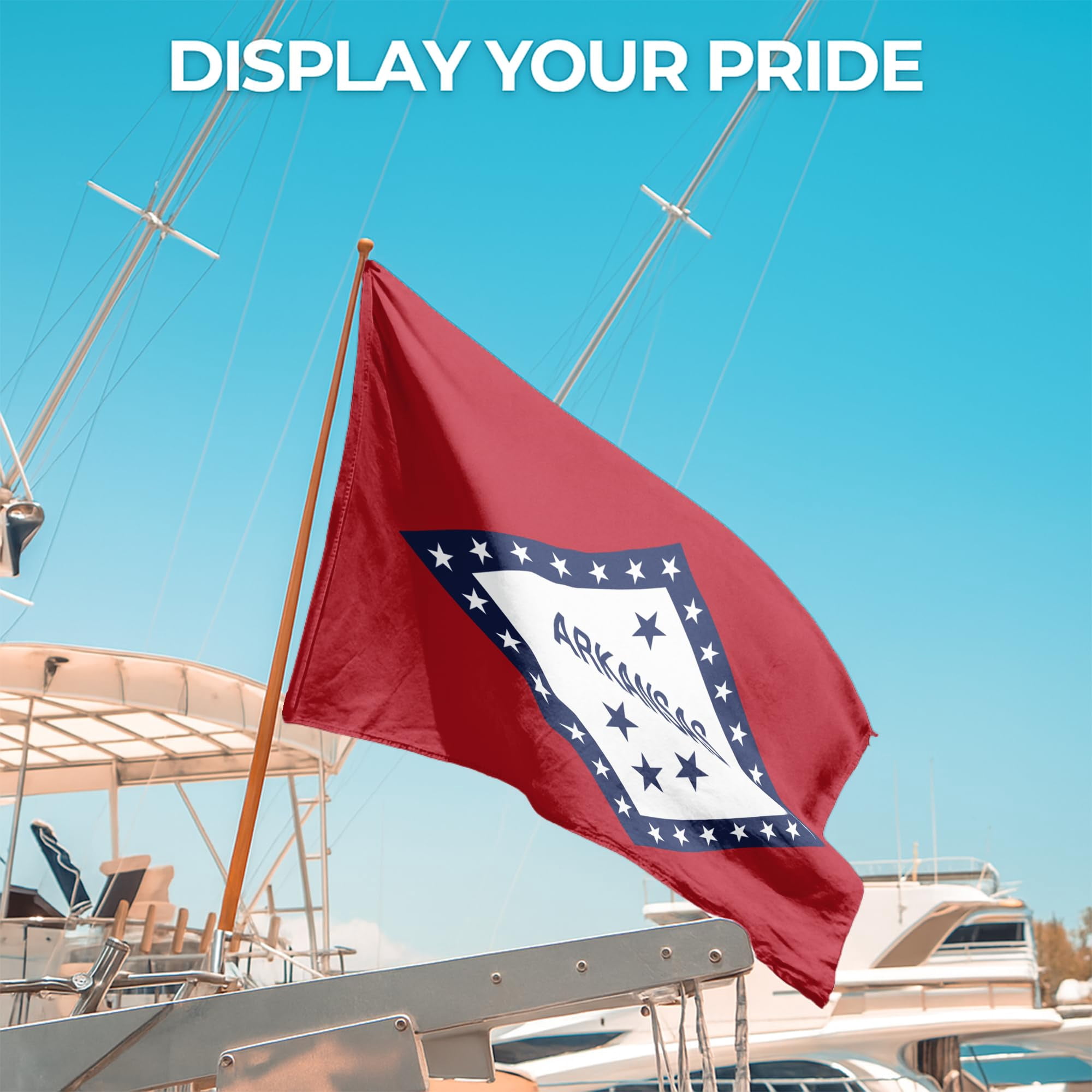 Arkansas Outdoor Flag (3x5ft) by DreamController - Durable, Fade-Resistant Polyester, Double-Stitched, Brass Grommets - HD Printed USA State Flag - Made in USA