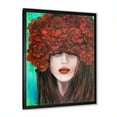 thumbnail image 2 of Designart 'Portrait Of A Young Lady With Red Flowers' Modern Framed Art Print, 2 of 4