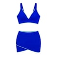 thumbnail image 5 of Gamivast Swimsuits for Women Bikini Sets 2 Pieces Push up V-Neck Scalloped Trim Skirted Bottom Side Tie High Waisted Bikini Beach Tummy Control Swimwear Cruise, 5 of 6