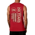 thumbnail image 4 of Fourth Of July Shirts for Men American Flag Graphic Sleeveless Tank Tops 250 Anniversary We the People Patriotic Tees Usa Independence Day Round Neck Outfits,Red L, 4 of 4