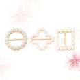 thumbnail image 3 of CIMAXIC 6PC Pearl Rhinestone Belt Buckle Silk Scarf Buckle Knot Buttons Multicolor Plastic Tee Shirt Clips for Party Decor, 3 of 4