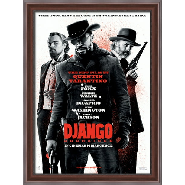 Django Unchained 28x38 Large Walnut Ornate Wood Framed Canvas Movie Poster Art Walmart Com Walmart Com