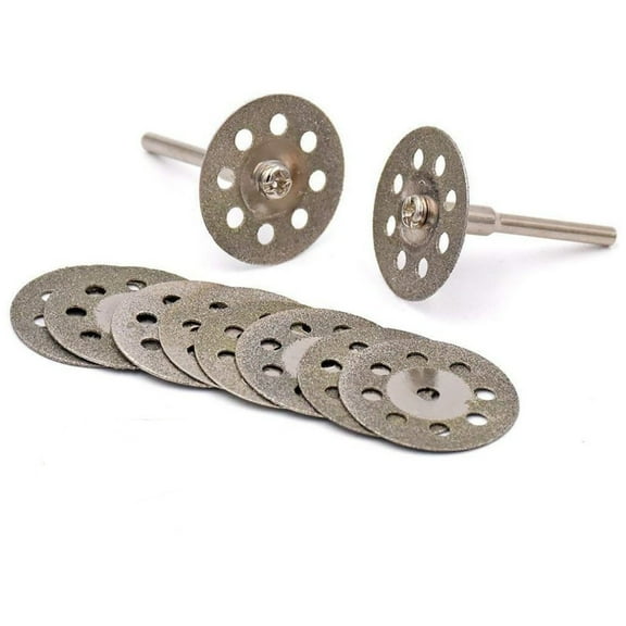 Artrylin Diamond Cutting Wheel,Diamond Cut-Off Wheel with 2 Pcs 0.12 in Mandrel,1.18 in Diameter Cutting Rotary Accessory for Rotary Tools,10 Pcs