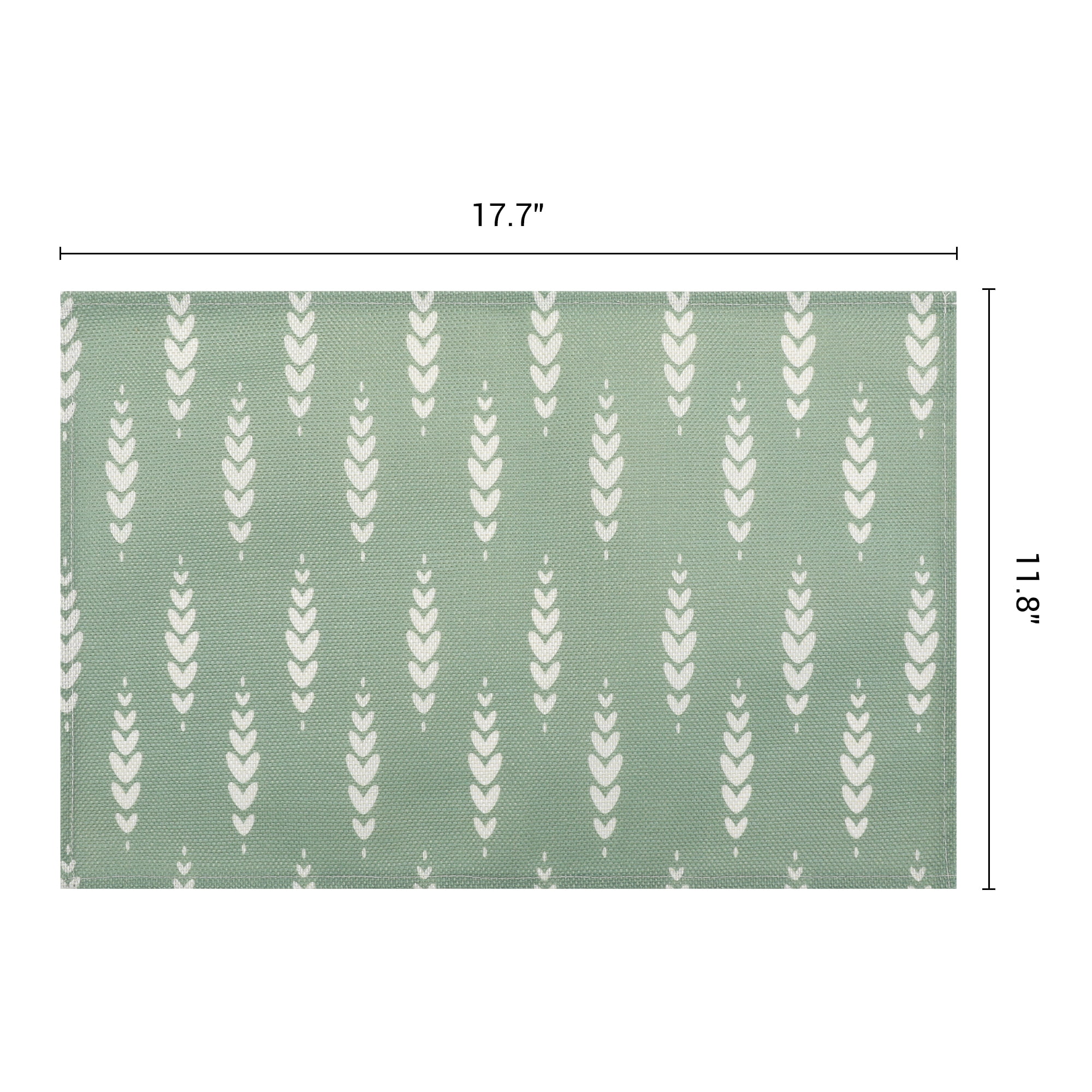 Unique Bargains Plastic Placemats Set of 6 for Dining Table Decor Indoor Green/White