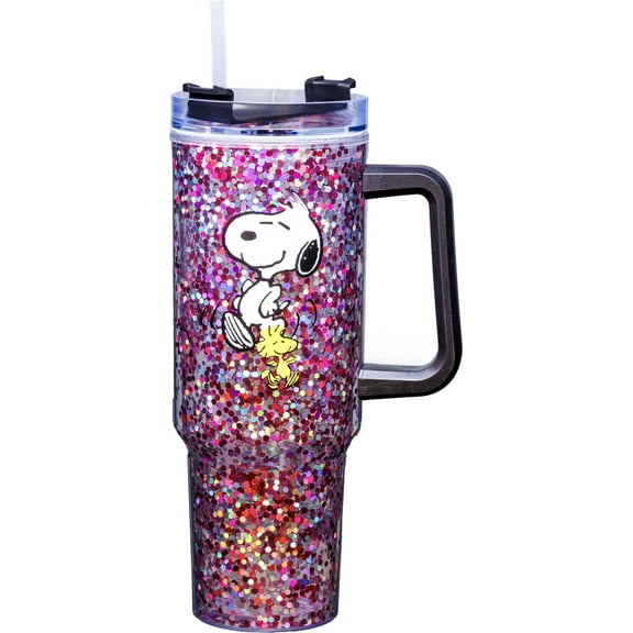 PEANUTS 40OZ GLITTER TRVL MUG