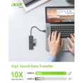 thumbnail image 3 of Acer Concentrateur USB, 4 Ports Multiples Concentrateur USB 3.0, Concentrateur de Données USB pour Portable avec Port d'Alimentation USB‐C, Rallonge USB pour Portable avec Port, Windows, Linux, PC Acer et Plus (0,7 Pi), 3 of 5