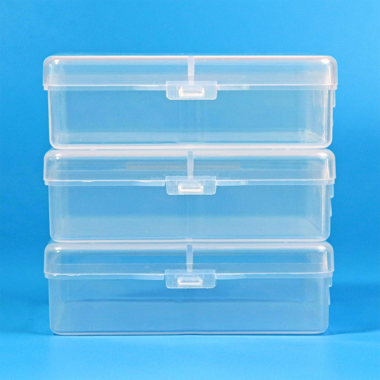 Small Plastic Storage Box with Lid 7.9x3.7x4.1 Art Supply