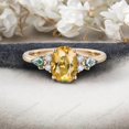 thumbnail image 2 of STERLING MINIMALIST 1.5ct Oval Shaped Yellow Citrine Engagement Ring, Kite Cut Moss Agate Bridal Ring, Diamond Promise Ring For Her, Christmas Gifts, Birthstone Fine Jewelry, 2 of 4
