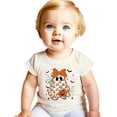 thumbnail image 2 of Girly Ghost & Orange Bow Shirt for Kids and Toddlers Cute Halloween Graphic T-Shirt Natural Shirt Youth Small, 2 of 5