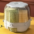 thumbnail image 3 of Grains Rice Rotating Bucket Grains Separate Storage Box Rotating Rice Bucket Food Grade Household Bean Storage  Large 6.5kg White, 3 of 5