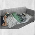 thumbnail image 6 of Cars Soft Flannel Fleece Throw Blanket, Veteran Classical Green Car Historic Vintage Vehicle in Cartoon Style, Cozy Plush for Indoor and Outdoor Use, 50" x 70", Mint Green Pale Grey, by Ambesonne, 6 of 6