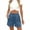 Blue-1, variant on HomeGardon Jeans Short for Women Solid Color Plus Size Drawstring Elastic Denim-like Double Pocket Shorts Fitness and Casual Leggings Cropped Shorts