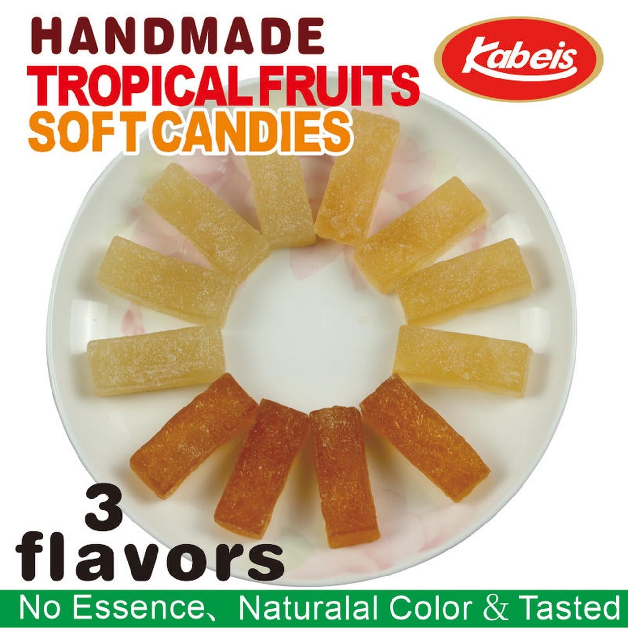 Kabeis Coconut Wampee,Mango Flavored Chews Chewy Gummy Candy Party Size - 3.99oz per Bag,3 Bags