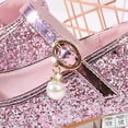 thumbnail image 6 of Quealent Girls Glitter High Heels Dress Shoes Sparkle Mary Jane Pumps Wedding Party Princess Shoes for Toddler Kids Pink for Size 12.5, 6 of 9