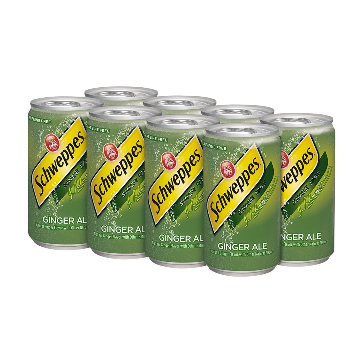 Schweppes Caffeine-Free Ginger Ale, 7.5 Fl Oz, Box Case of 8