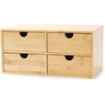 thumbnail image 2 of Wisuce Bamboo Desk Organizer - Mini Desktop Drawer Tabletop Storage Organization Box for Office Home Toiletries Supplies, No Assembly Required (4 Drawer), 2 of 13