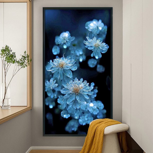 Cuadros Decorativos Bordado completo Hilo de algodón ecológico Kit de punto de cruz de flores de cristal (ACC-1636) DQrwqpou embutido en tela