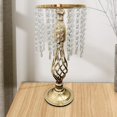 thumbnail image 4 of Elegante candelero con borlas de cristal Centerpiece Arreglo floral Stand Decoraciones para bodas, fiestas, vacaciones, hoteles Oro 45cm D Fernando Portavelas de pilar, 4 of 8