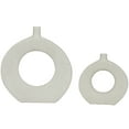 thumbnail image 6 of CosmoLiving by Cosmopolitan 10", 16"H Ceramic Modern Vase, White, 2-Piece, 6 of 6