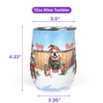 thumbnail image 5 of Merry Christmas Woofmas Xmas Noel Bulldog Elf Candy Cane Snow 12oz Stainless Steel Wine Tumbler Insulated Cup with Lid Dog Lover Gifts Idea - 13017, 5 of 5