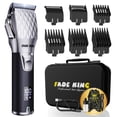 thumbnail image 1 of FADEKINGÂ® Professional Hair Clippers for Men - Cordless Barber Clippers for Hair Cutting, Rechargeable Hair Beard Trimmer with LED Display &amp; Quality Travel Storage Case (Silver Blac, 1 of 6
