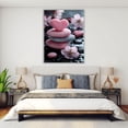 thumbnail image 4 of Mudket Stacked Pink Heart Stone Canvas Wall Art, Framed Ready to Hang, Cherry Blossom Print, Romantic Zen Wall Decor for Home Office - 12"L x 8"W, 4 of 10