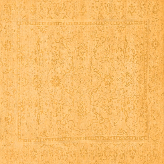 Ahgly Company Indoor Square Abstract Orange Modern Area Rugs, 4' Square