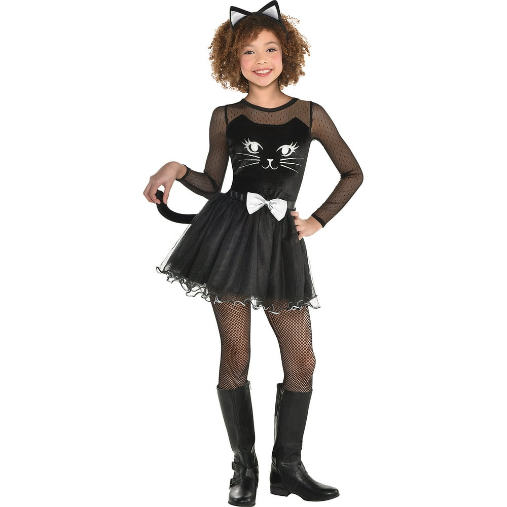 Amscan Black Cat Dress Halloween Costume for Girls, Medium, Includes Amscan Black Cat Dress Halloween Costume for Girls, Medium, Includes