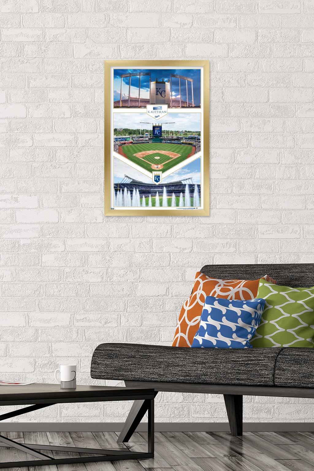 MLB Kansas City Royals - Kauffman Stadium 20 Wall Poster, 14.725" x 22.375", Framed