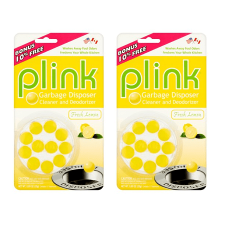 (2 Pack) Plink Fresh Lemon Garbage Disposer Cleaner and Deodorizer, 0.81 (Best Garbage Disposal Deodorizer)