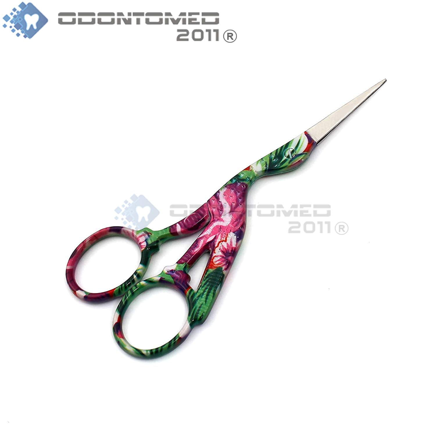 4.5' Stainless Steel Tip Classic Stork Scissors Crane Design Sewing Scissors DIY Tools Small Shear for Embroidery, Craft, Needle Work, Art Work Everyday (Color Coated BTS-159)