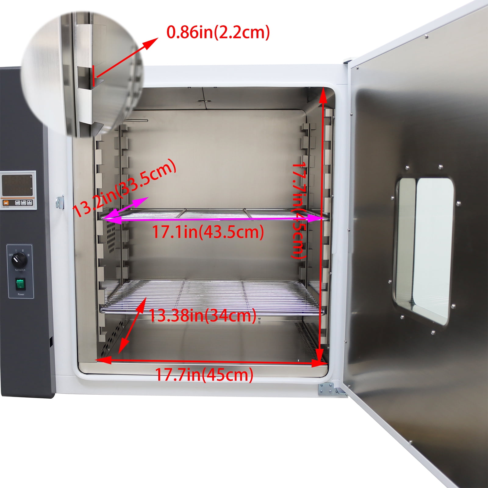 Digital Forced Air Convection Drying Oven ​Lab Drying Heat Treat Oven 70L Inner Chamber Volume