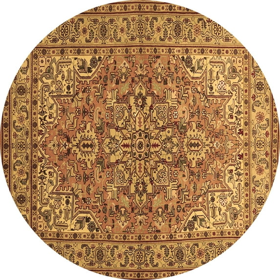 Ahgly Company Indoor Round Persian Brown Traditional Area Rugs, 7' Round