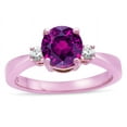thumbnail image 3 of Star K � 3 Three Stone Round Genuine Rhodolite Classic Engagement Promise Ring, 3 of 9