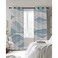 thumbnail image 3 of White Blue Ombre Stripe Blackout Curtains 90 Inches Long for Bedroom, Modern Abstract Moire Waves Thermal Insulated Room Darkening Black Out Window Curtain Panels Grommet Drapes for Living Room, 3 of 8