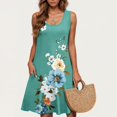thumbnail image 5 of Staron Robes d'Été pour Femmes en Liquidation à Moins de 10 $ Maillot de Bain Décontracté Col Rond Sans Manches Robe de Soleil avec Poche Ample Imprimé Floral de Printemps Vacances, 5 of 5
