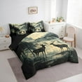 thumbnail image 4 of Feelyou Reindeer Elk Animal Twin Bedding Sets 7-Piece for Men, Rustic Tree Mountain Bedding Comforter Set, Southwestern Cabin Reversible Sheet Sets, Lightweight Room Decor, 4 of 9