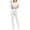 White, variant on WREESH Womens Scrub Sets Solid Jogger Pant V-Neck Short Sleeved Tops with Pocket Long Pants Athletic Nursing Uniform Stretch Workwear Olive Green