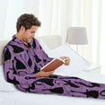 thumbnail image 4 of Mens Pajamas Set, Funny Goose Button Down Long Sleeve Loungewear Sleepwear Pjs sets for Men, 4 of 5