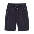 thumbnail image 4 of Ecqkame Mens Swim Trunks Quick Dry Swim ShortsMen's Solid Color Breathable Mesh Quick Dry Elastic 5-point Leisure Sports Beach Pants Dark Blue L, 4 of 5