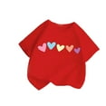 thumbnail image 1 of Blusas y camisas de manga corta con cuello redondo para niños pequeños, camisetas de moda con estampado de cuello redondo, blusa de manga corta para niña, 1 of 2