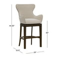 thumbnail image 4 of Hillsdale Furniture Caydena Memory Return Swivel Wood Bar Height Stool, Rustic Gray with Cream Fabric, 4 of 12