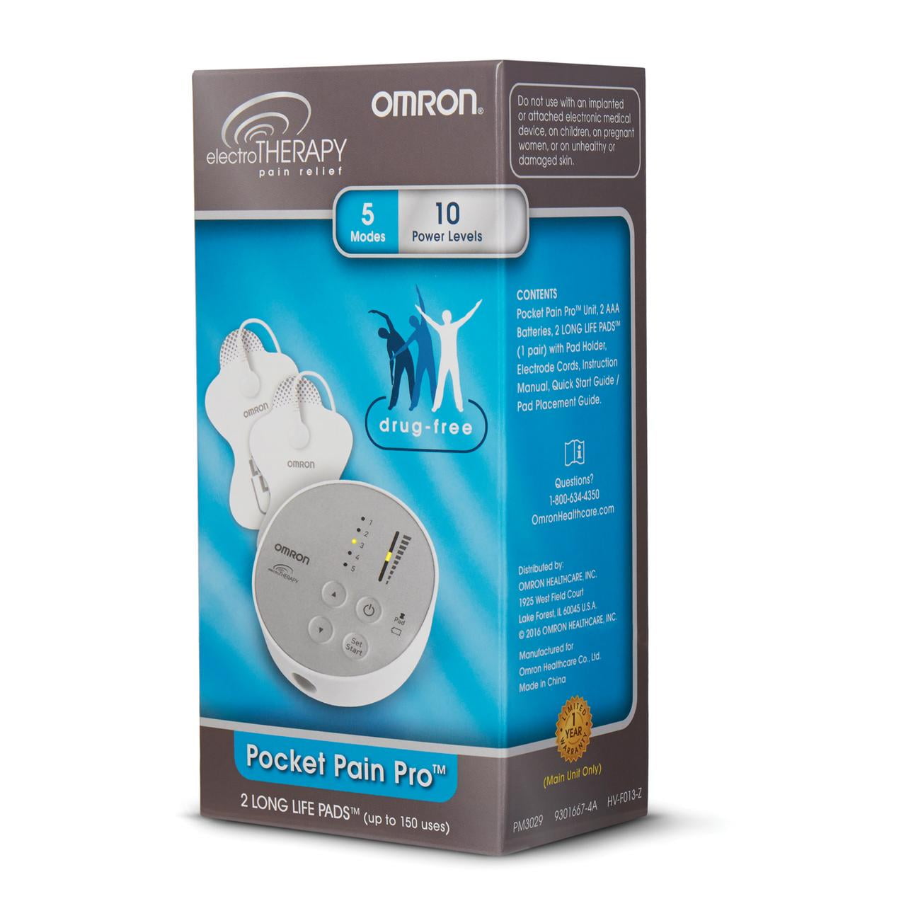 Omron Pocket Pain Pro Tens Unit with 3 Preset Body Pain Programs