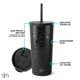 thumbnail image 2 of Vaso aislante moderno, sencillo, con tapa y pajita, 590 ml, 2 of 8